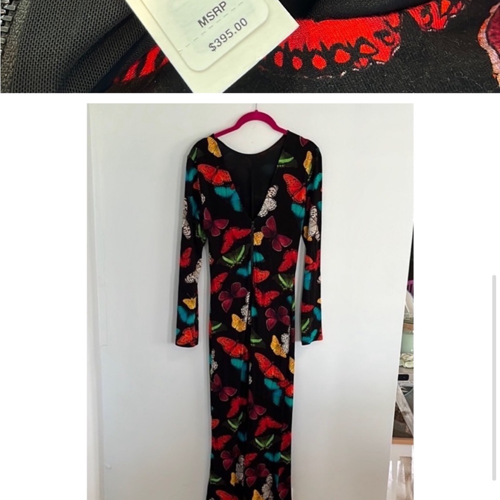 Alice & Olivia butterfly midi dress